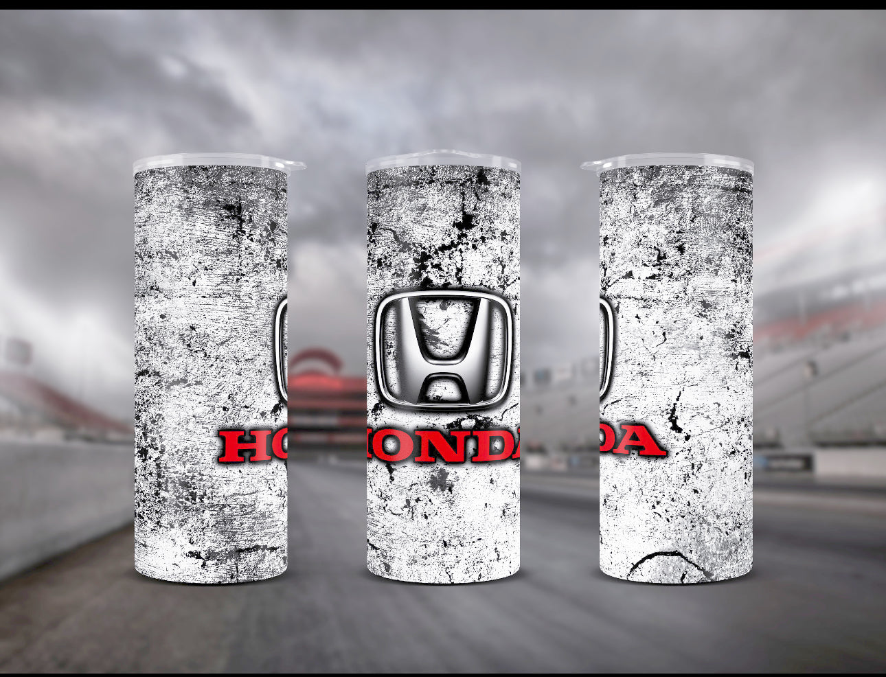 “Honda” szívószálas fémpohár zárható tetővel 600 ml🚗