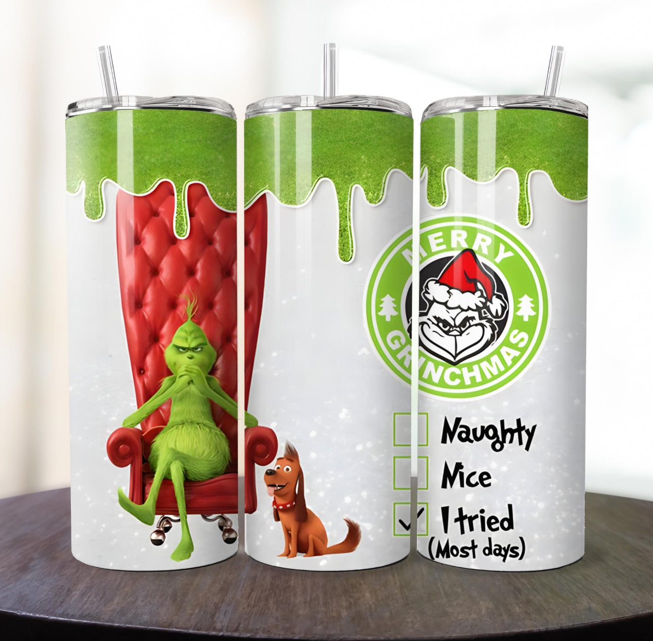 Grinch termosz fémpohár zárható tetővel 600 ml🌲