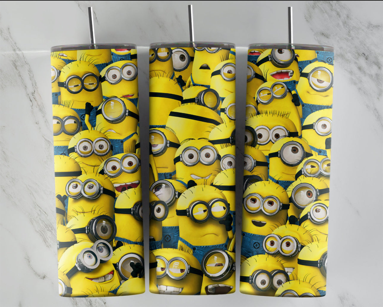 “Minion” termoszos szívószálas fémpohár zárható tetővel 600 ml🥰