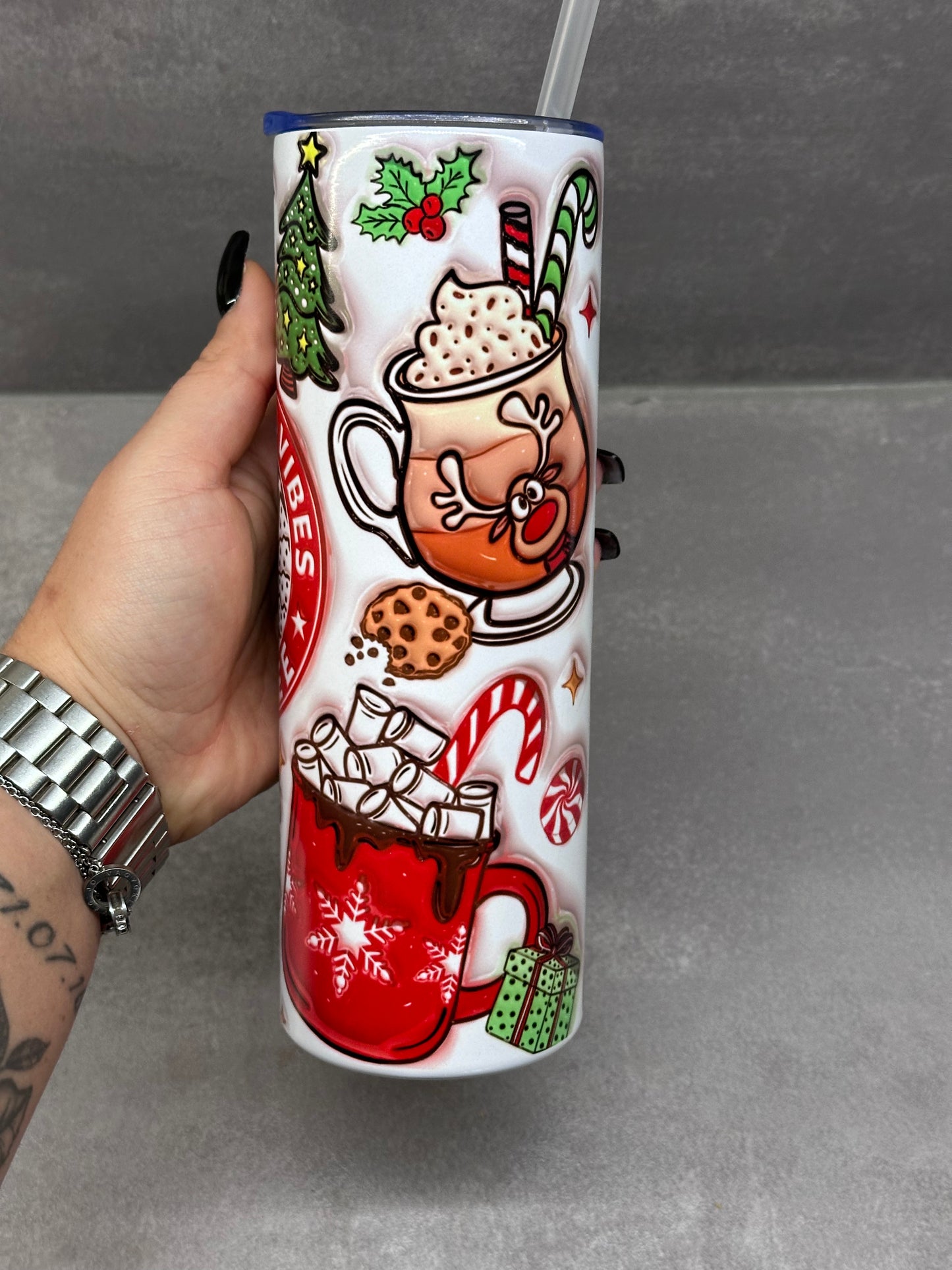 “Christmas Vibes Coffee” termosz fémpohár zárható tetővel 600 ml🌲❄️